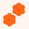 Lot de 2 maniques et dessous de plats fleur orange